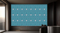 Art Deco Fan Teal wallpaper mural for a bathroom wall