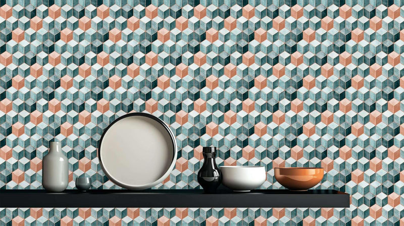 Isometric Cubes Geometric wallpaper - XWALLX