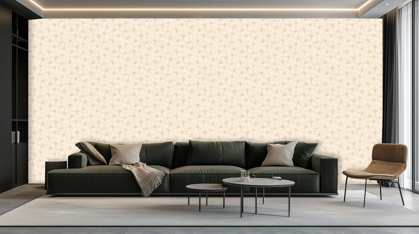 Golden Ginkgo Leaf wall mural Mural wall decor - XWALLX