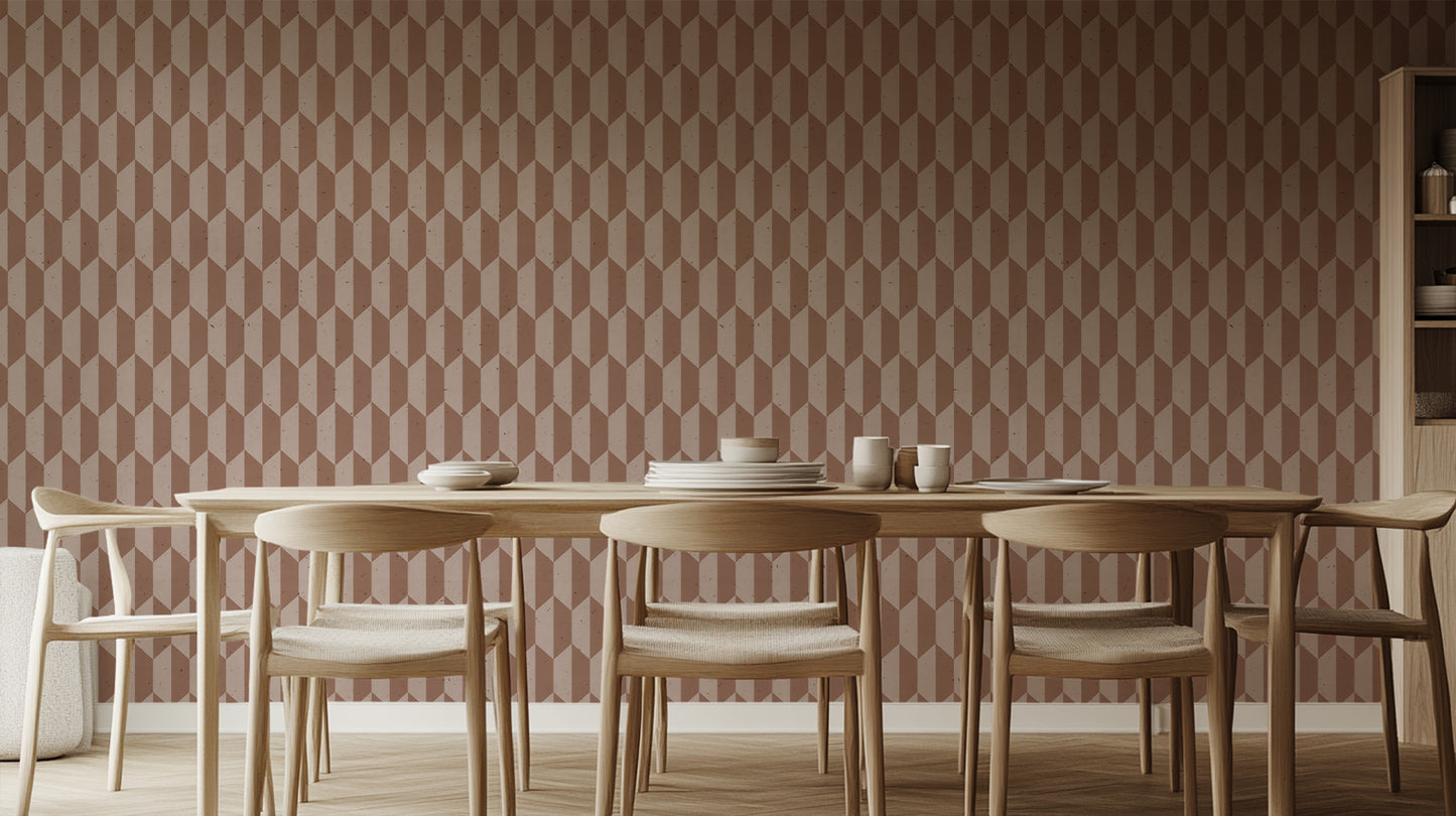 Terracotta Geometric Depth wallpaper - XWALLX