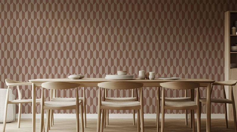 Terracotta Geometrik Derinlik duvar kağıdı - XWALLX