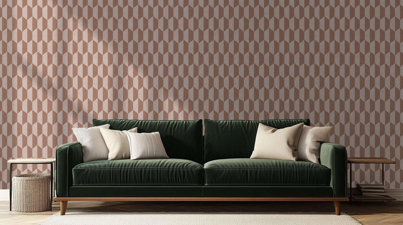 Terracotta Geometrik Derinlik duvar sanatı - XWALLX