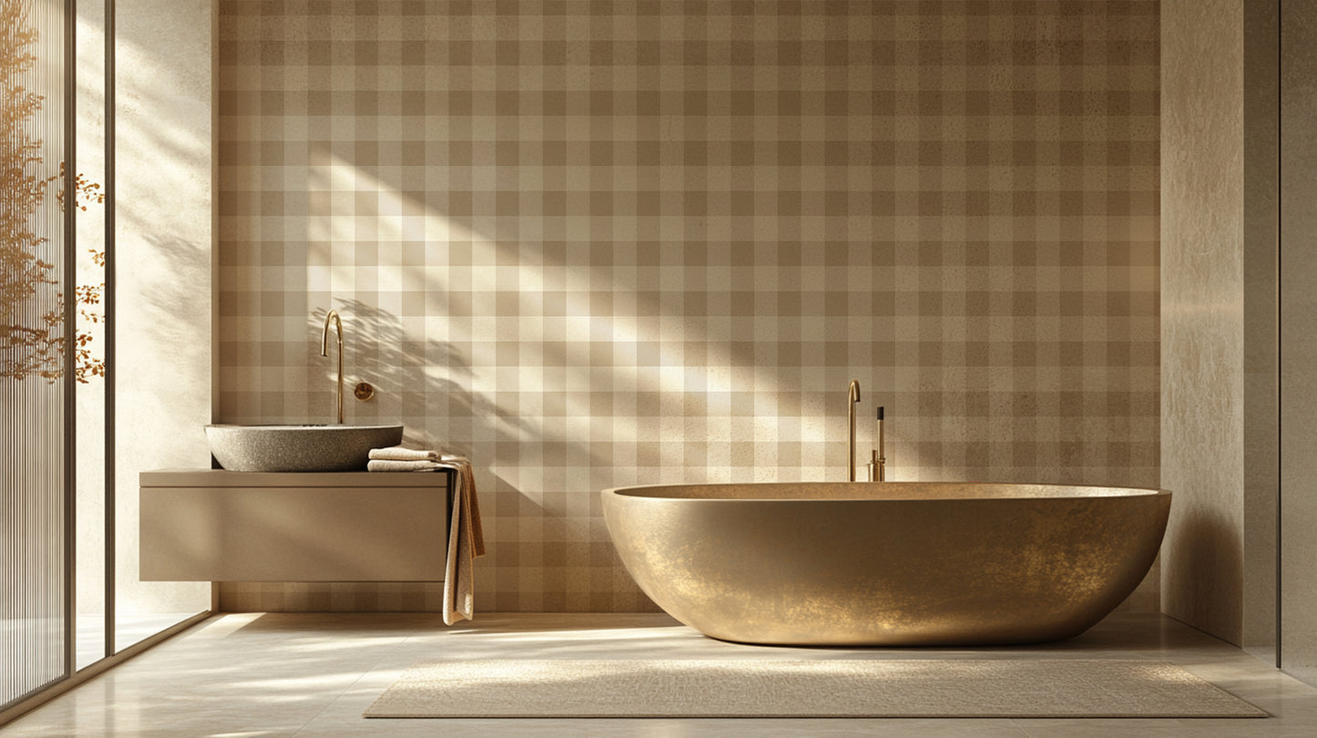 Golden Checkered Elegance wall mural - XWALLX