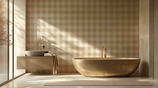 Golden Checkered Elegance wall mural - XWALLX