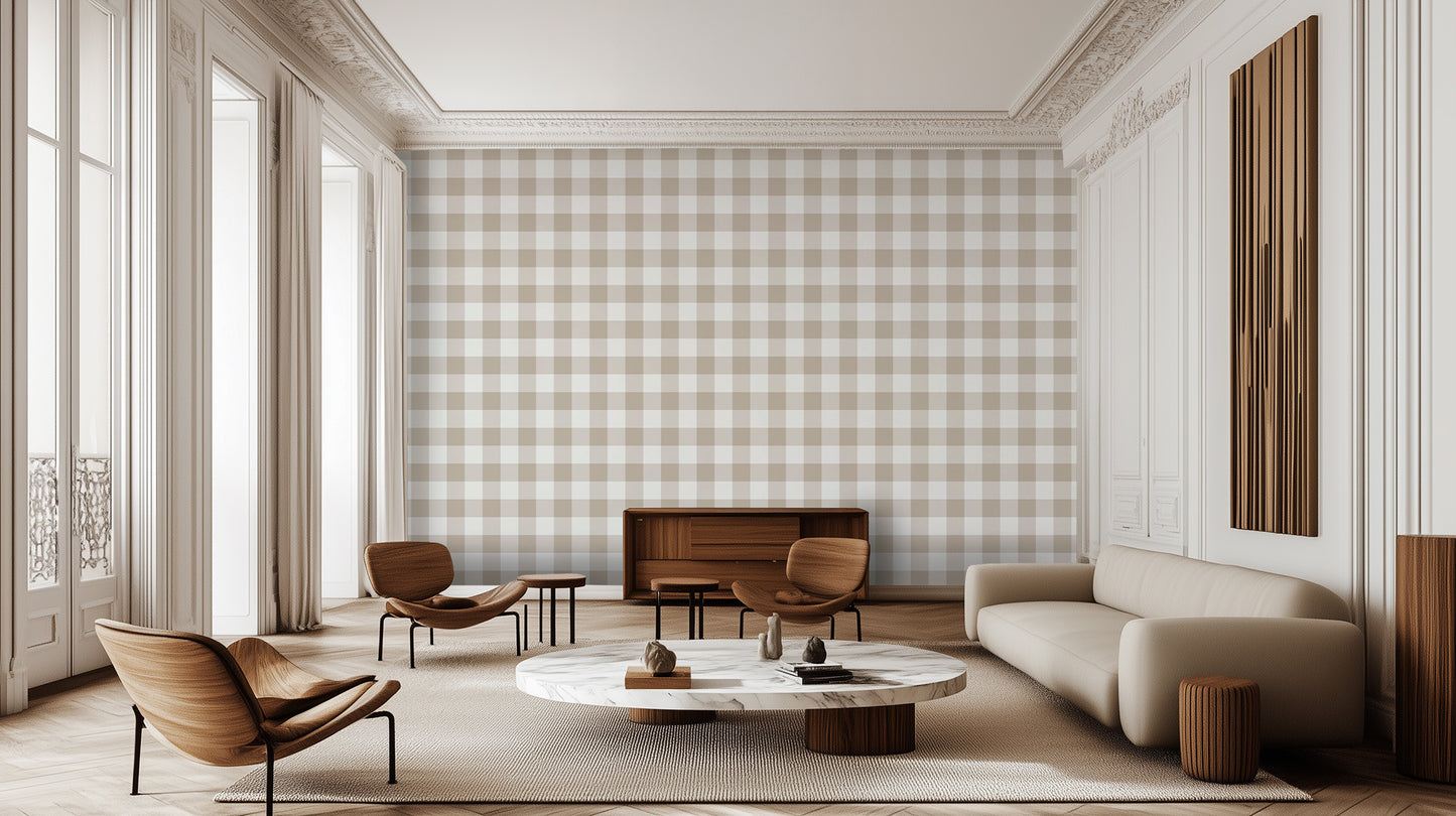 Golden Checkered Elegance wall decor - XWALLX