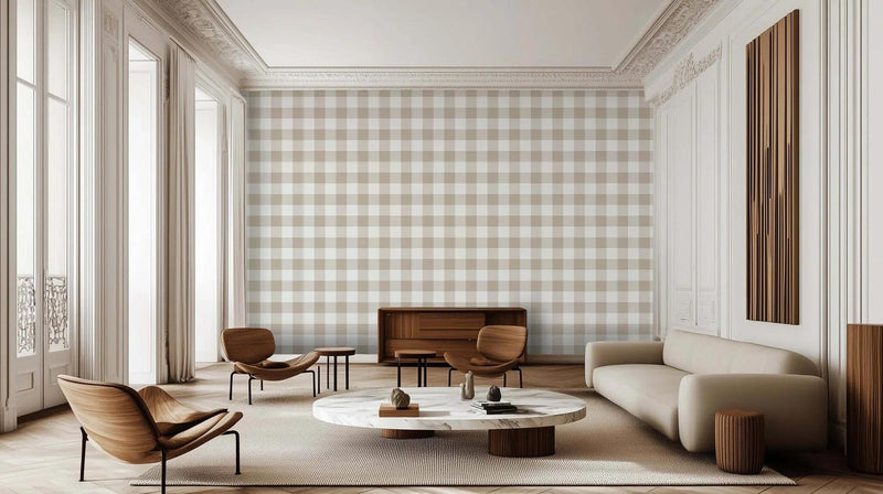 Golden Checkered Elegance duvar dekoru - XWALLX