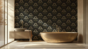 Golden Botanical Bloom wall mural - XWALLX