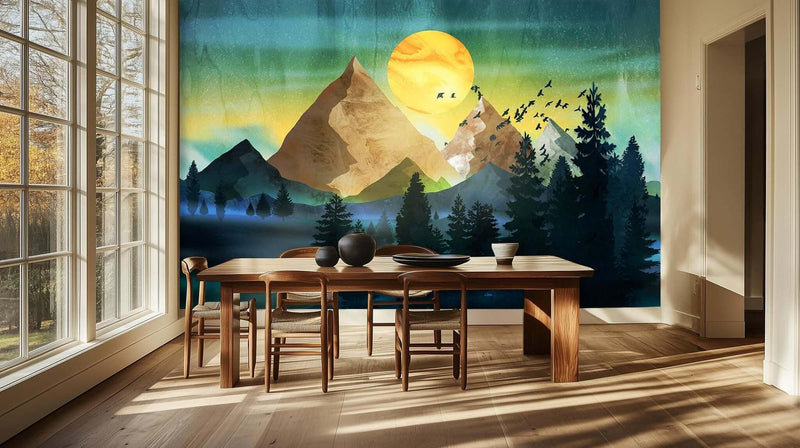 Painterly Mountainscape duvar kağıdı - XWALLX