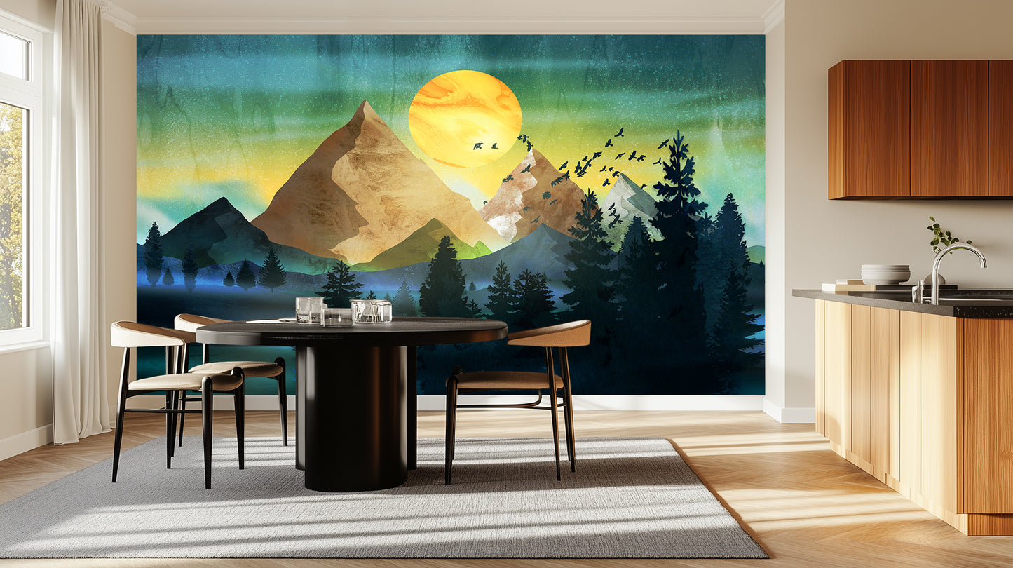 Painterly Mountainscape wall art - XWALLX