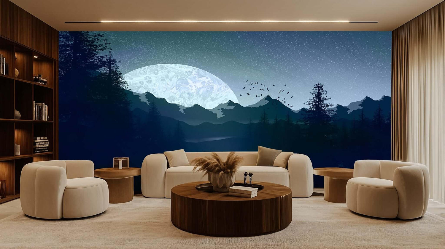 Marbled Moonlit Lake wall decor - XWALLX
