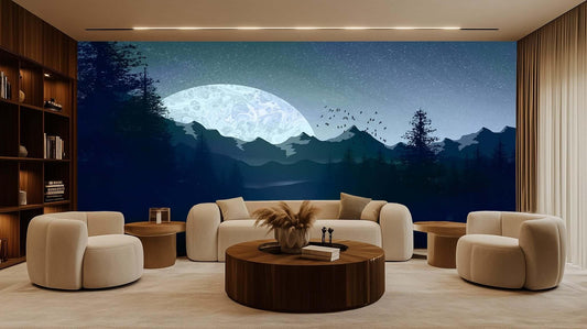 Marbled Moonlit Lake wall decor - XWALLX