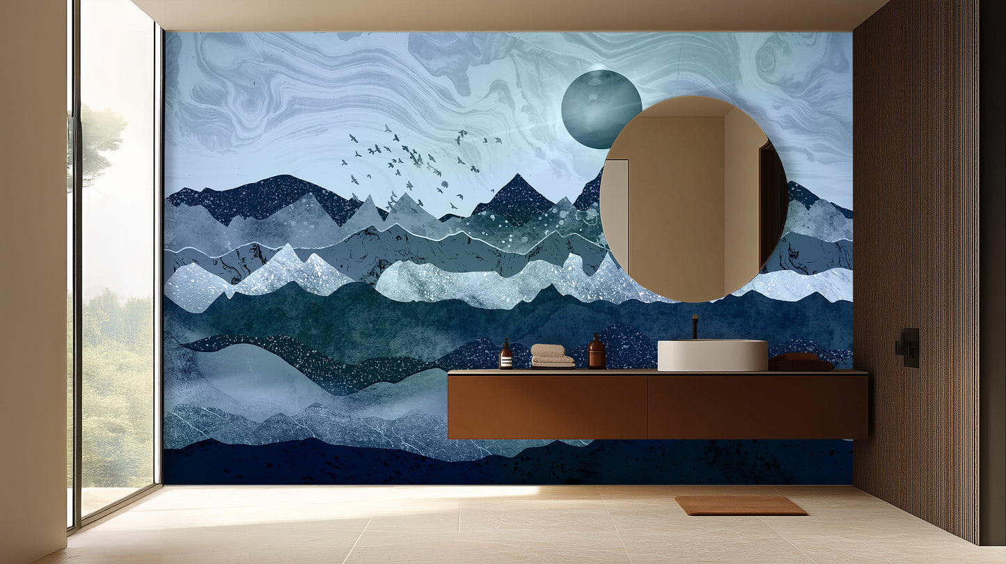 Lunar Peakscape Serenity wall mural - XWALLX