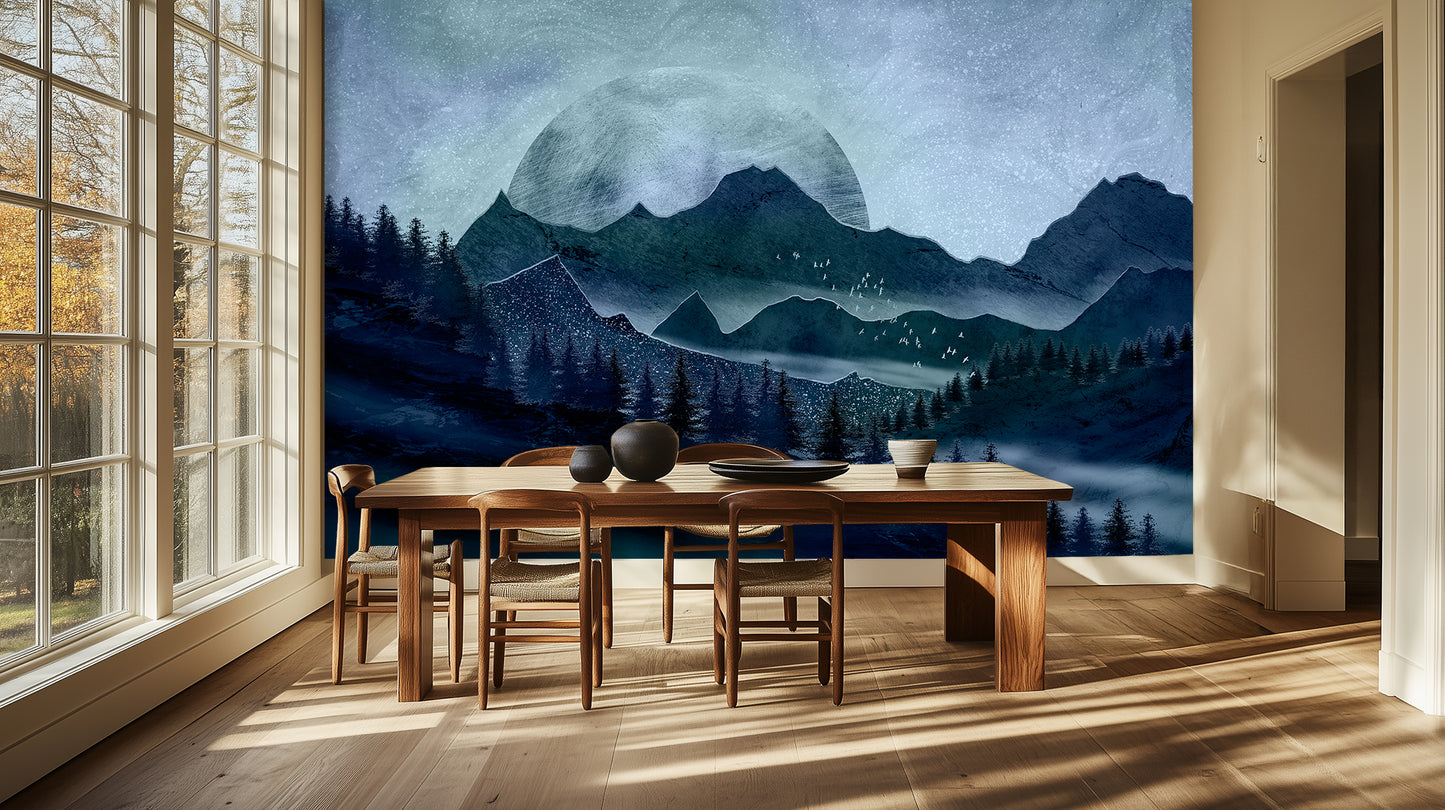 Celestial Mountainscape Abstract wallpaper - XWALLX