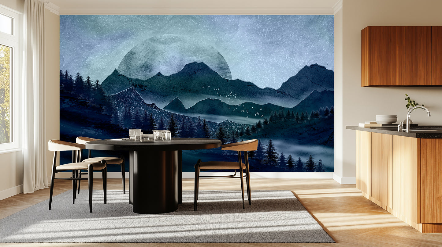 Celestial Mountainscape Abstract wall art - XWALLX