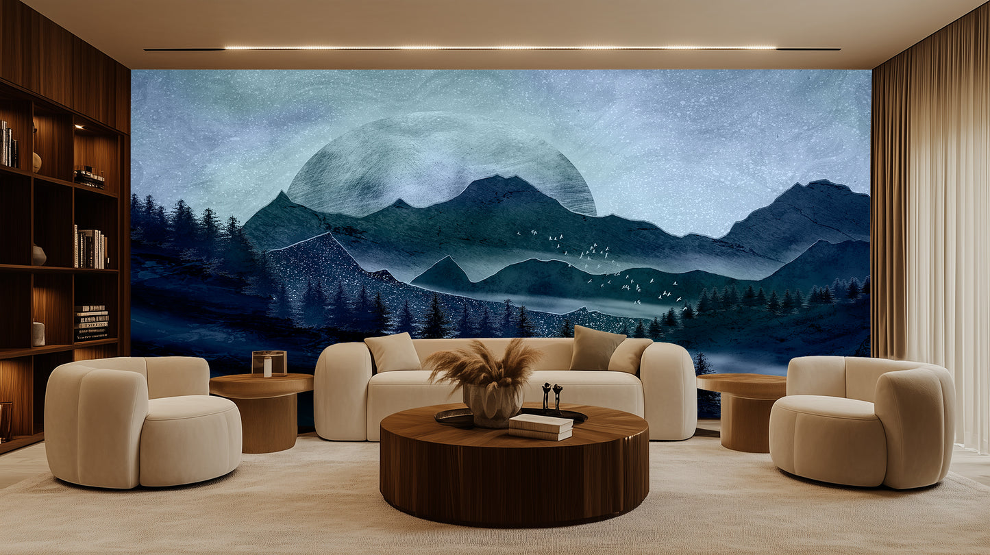 Celestial Mountainscape Abstract wall decor - XWALLX