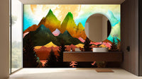 Panoramic Mountainscape wall mural 