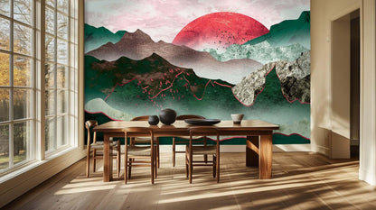 Crimson Horizon Peaks wallpaper - XWALLX