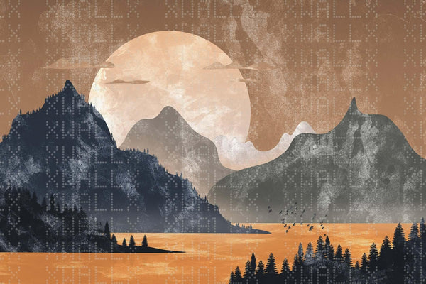 Dokulu Lunar Dağ Poster Duvar Kağıdı - Sample