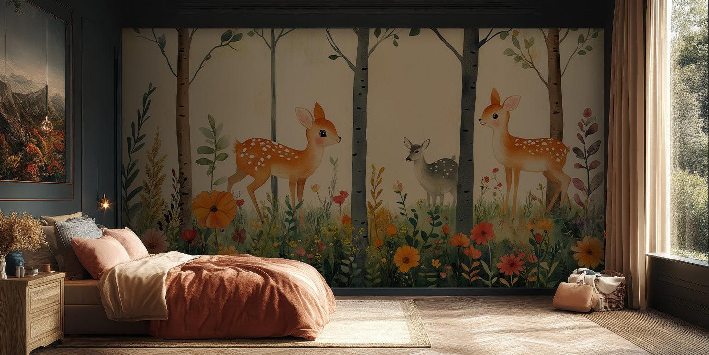 Charming Deer Woodland wall art - XWALLX