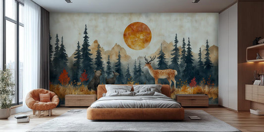 Serene Wooodland Animals wall mural - XWALLX