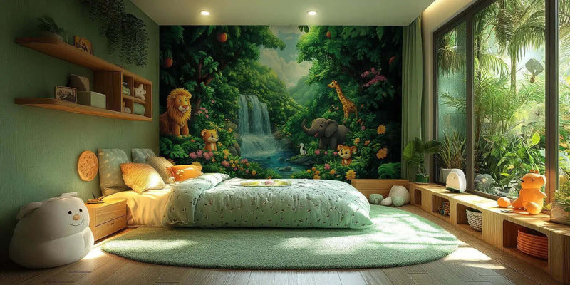 Tatlı Jungle Hayvanları duvar kağıdı - XWALLX