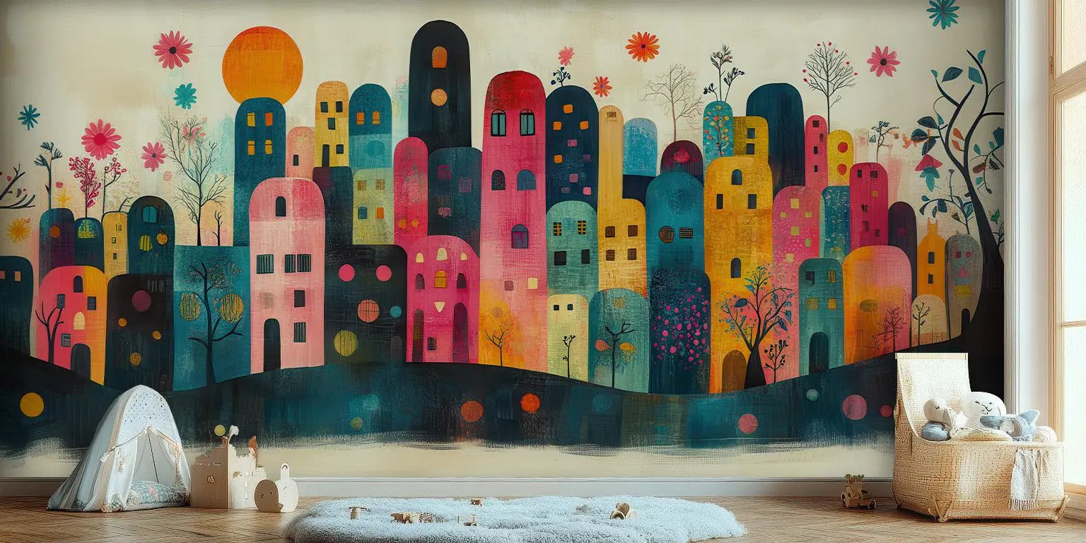 Colorful City wallpaper mural - XWALLX