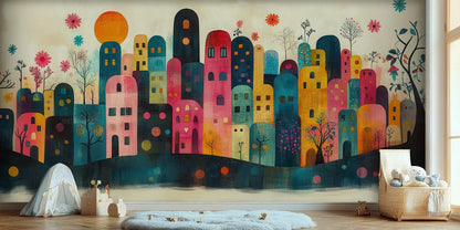 Colorful City wallpaper mural - XWALLX