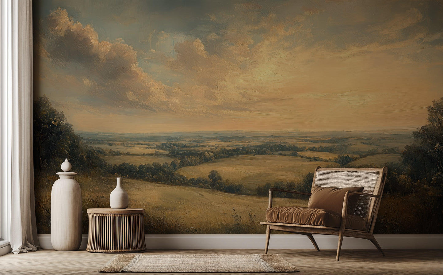 Countryside Sunset wallpaper mural - XWALLX