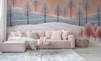 Pembe Kış Duvar posteri - XWALLX