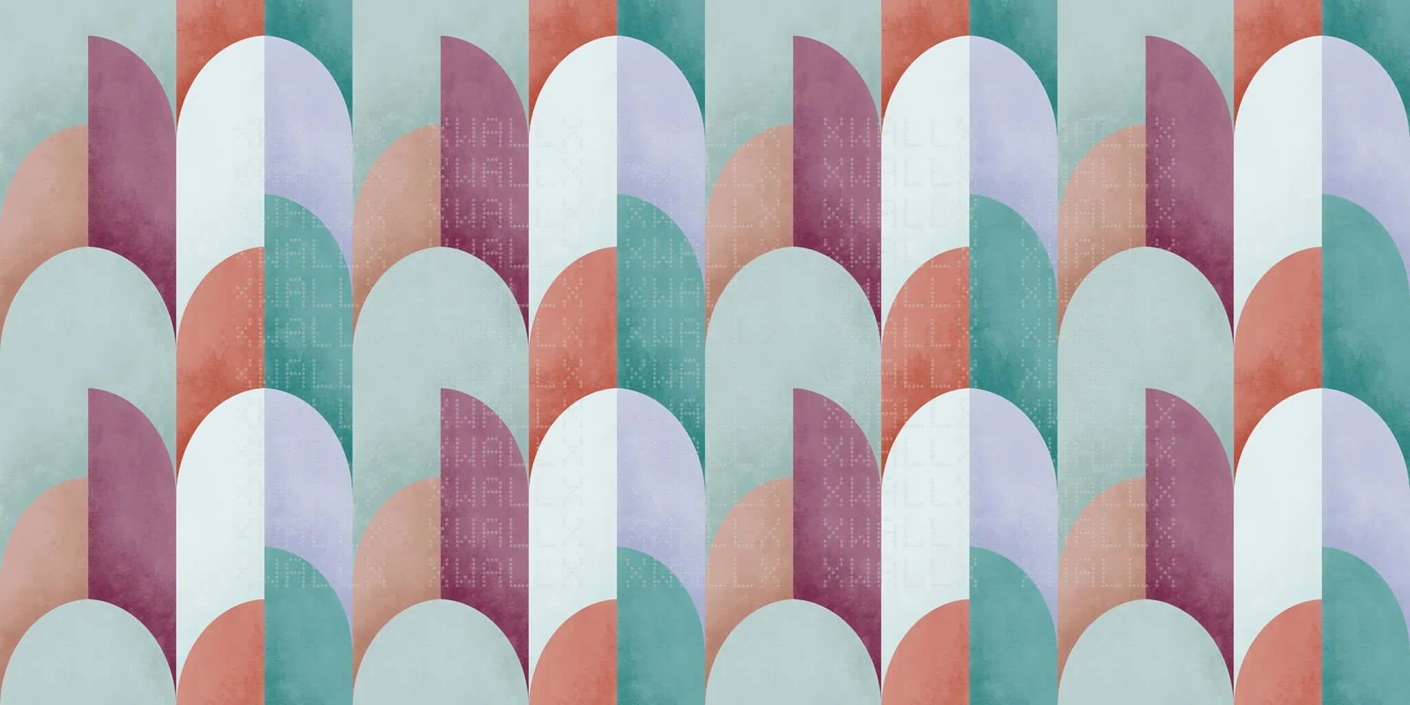 Vibrant Geometric Arcs Wall Mural