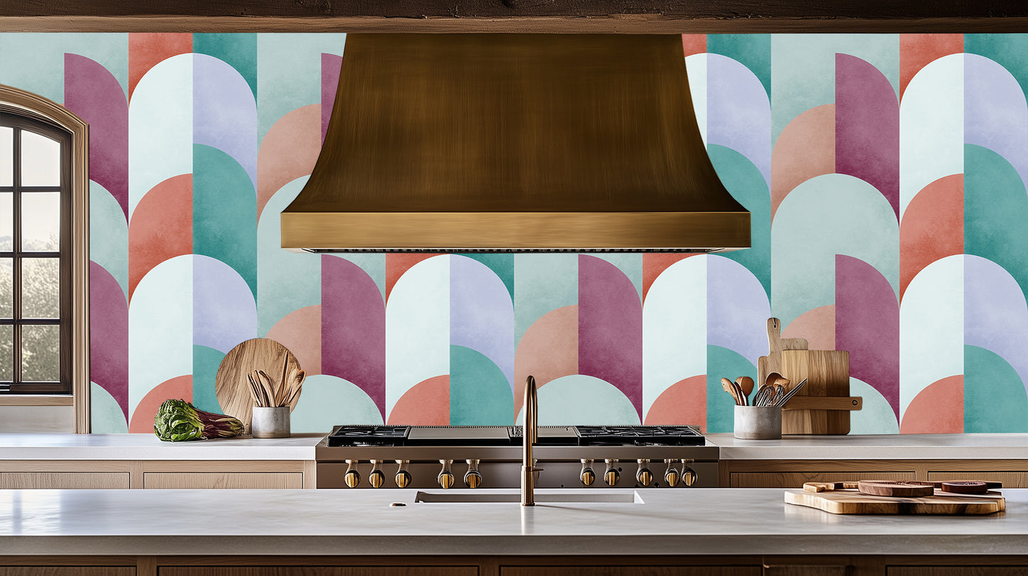 Vibrant Geometric Arcs wall art - XWALLX