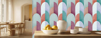 Vibrant Geometric Arcs wall decor - XWALLX