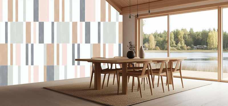 Şık Geometrik Panel duvar kağıdı - XWALLX