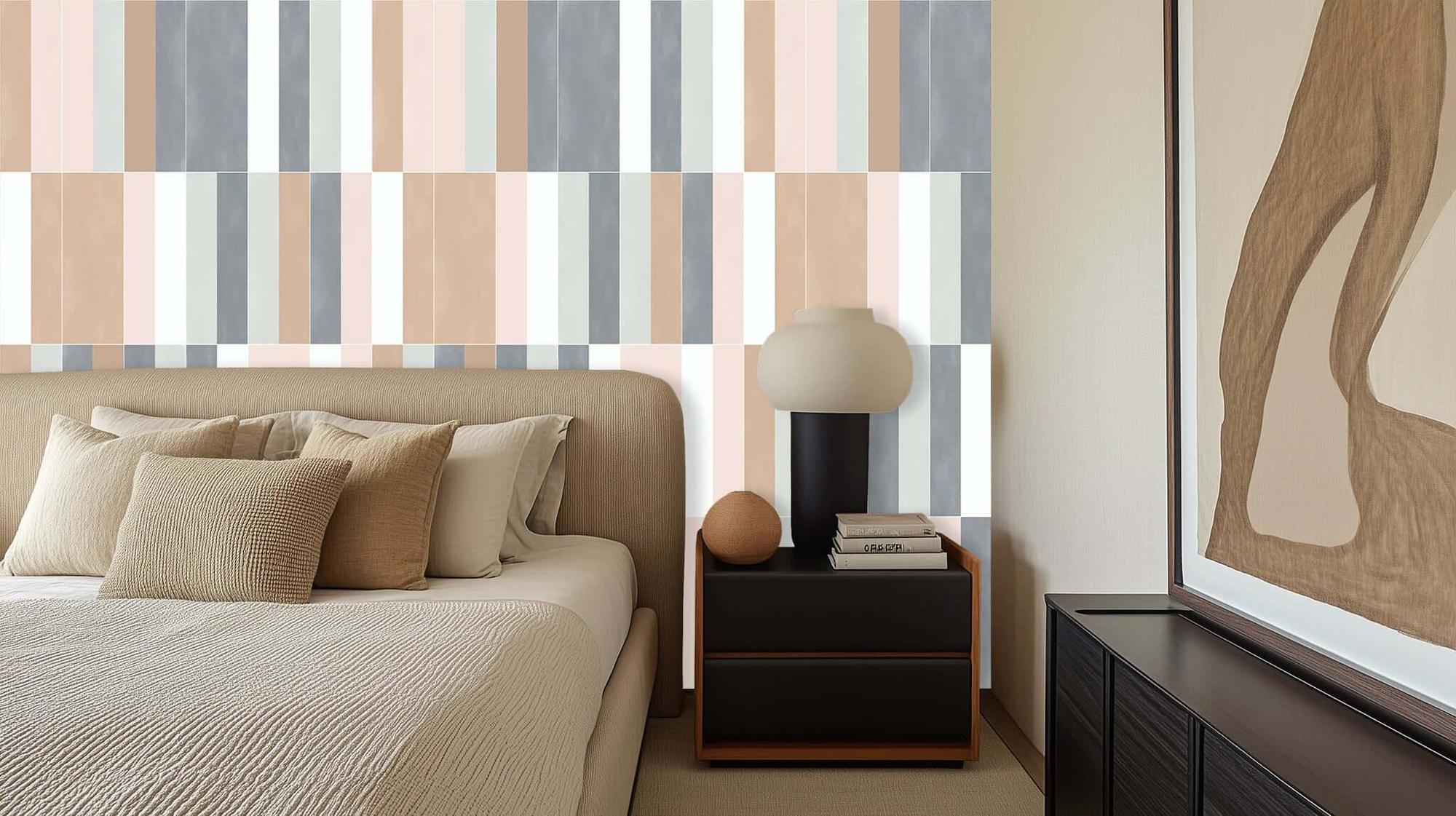 Modern İç Mekanlar için Sakin Çizgili Duvar Posteri - XWALLX