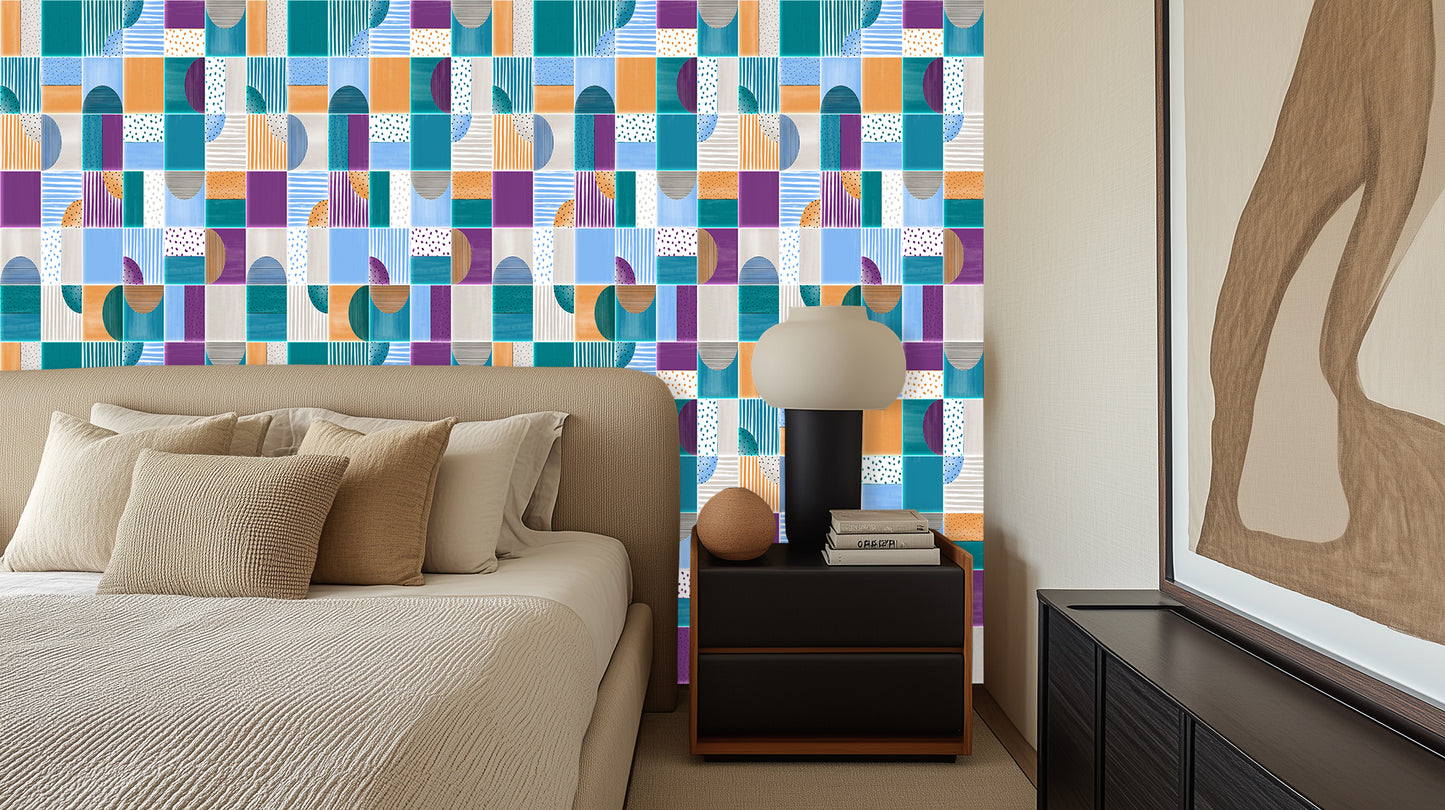 Playful Geometric Patterns wall mural - XWALLX