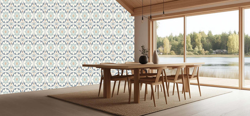 Floral Mediterranean Pattern wallpaper mural - XWALLX
