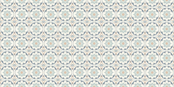 Floral Akdeniz Deseni Duvar Posteri - Sample