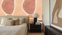 Scandinavian organic Abstract Forms wallpaper neutral mural for hospitality interiors