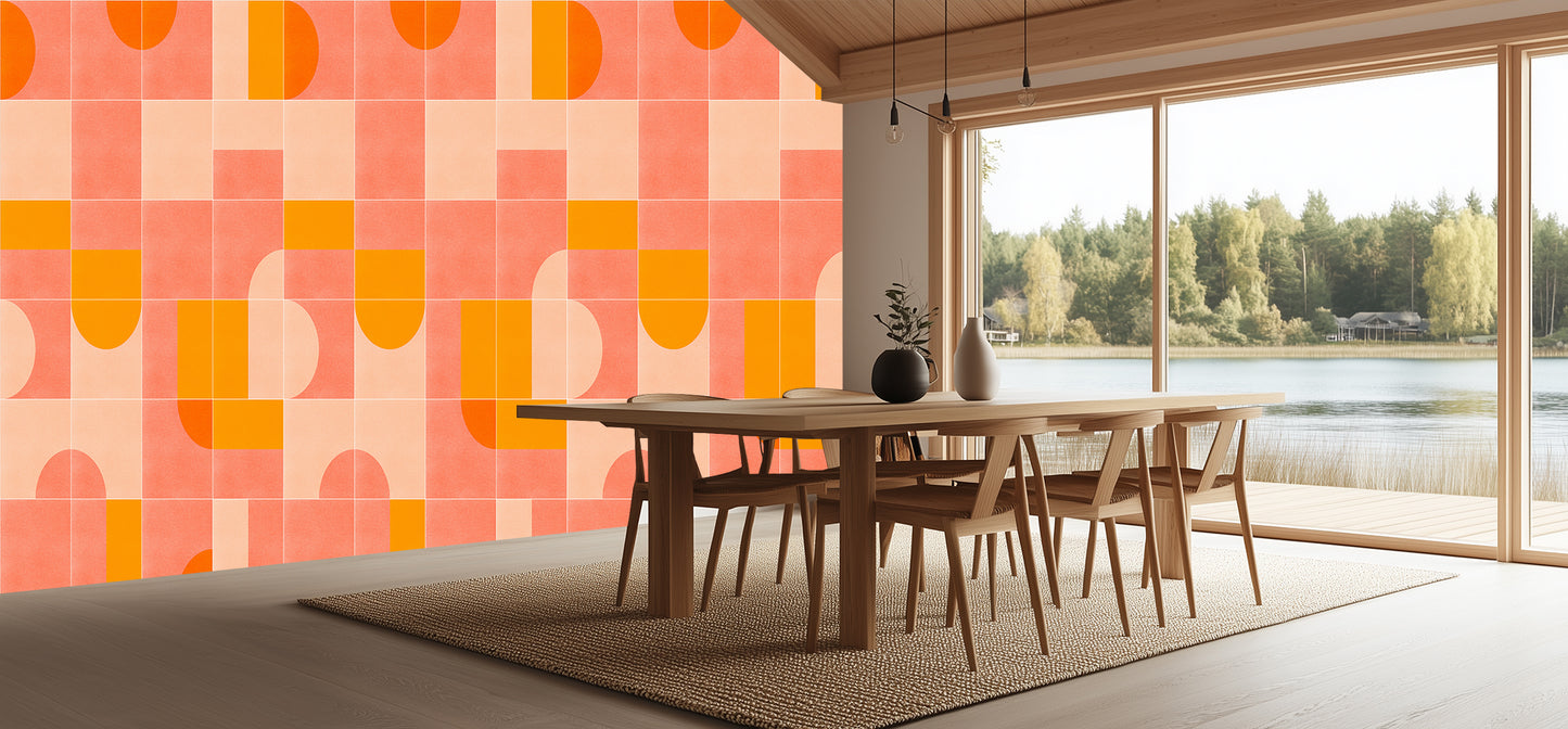 Sunrise Geometric Pattern wallpaper mural - XWALLX
