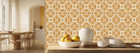 Ochre Ornamental Flow wall art - XWALLX