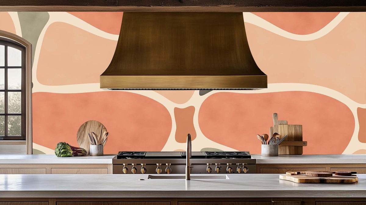 Organic Flow Abstract Peach wall art - XWALLX