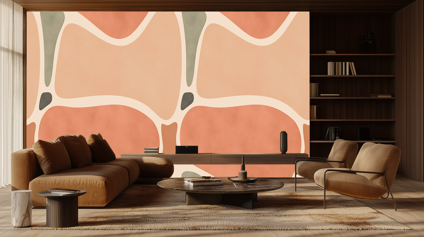 Organic Flow Abstract Peach wall decor - XWALLX