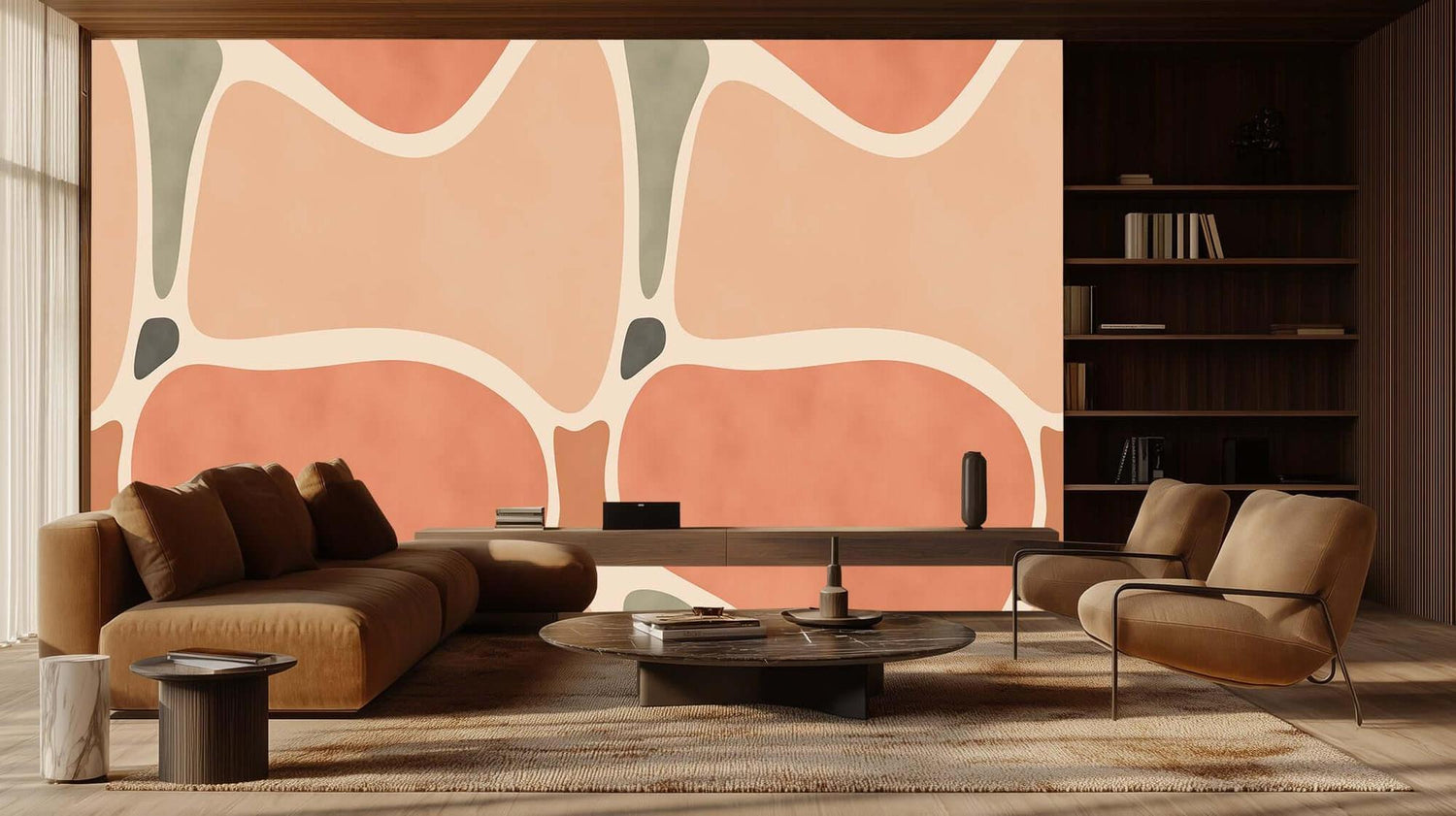 Organic Flow Abstract Peach wall decor - XWALLX