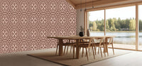 Flowing Quatrefoil Geometric wallpaper for a dining room feature wall