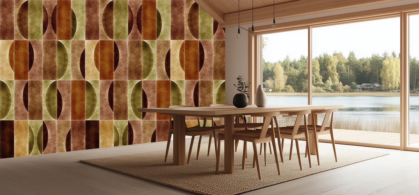 Geometric Earth Arcs wallpaper mural - XWALLX