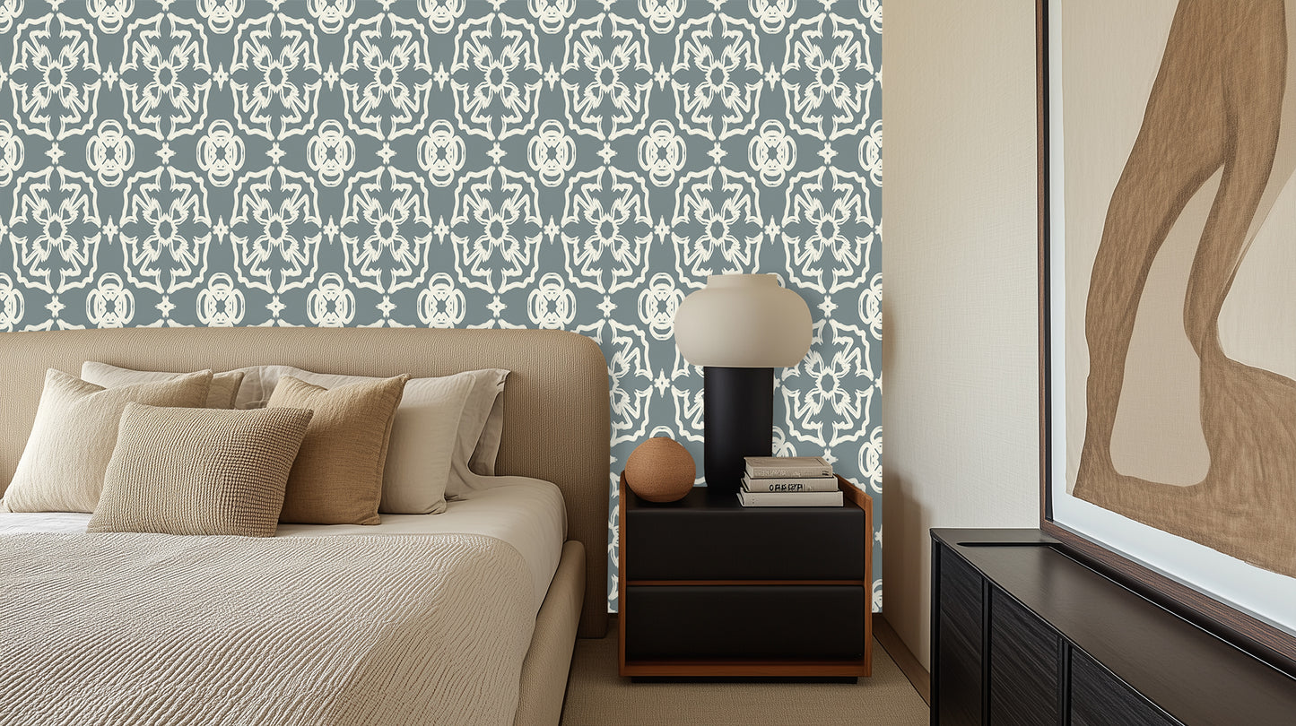 Artisanal Scrollwork Geometric wall mural - XWALLX