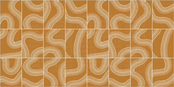 Dalgalı Terracotta Çizgi Sanatı Poster Duvar Kağıdı - Sample