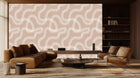 Soft Beige abstract gray Japandi wallpaper mural with pearl muted warm tan neutral movement