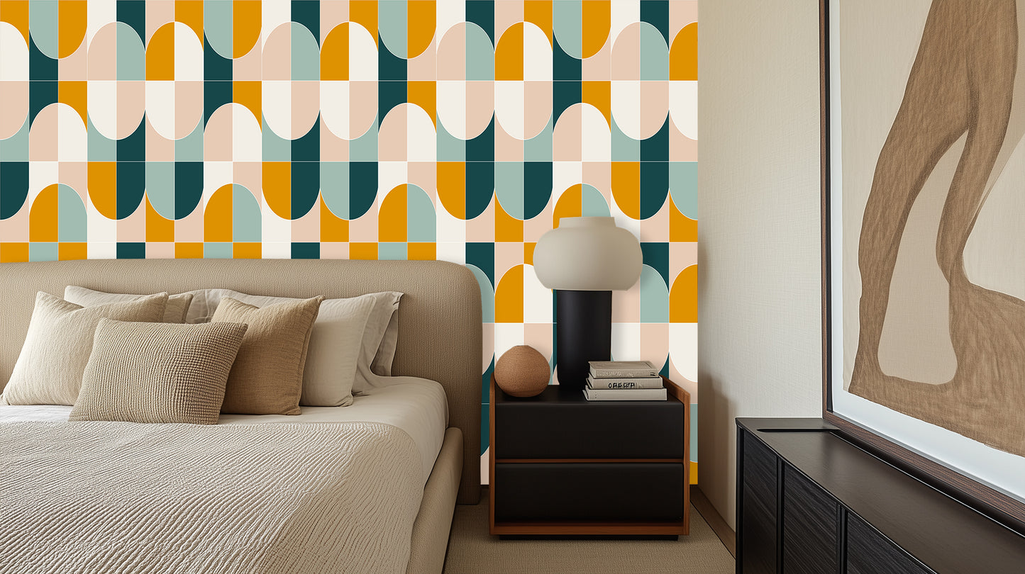 Vibrant Abstract Waves wall mural - XWALLX