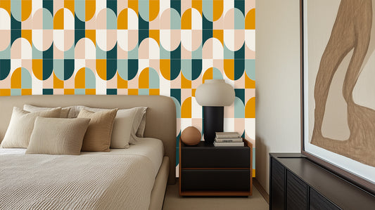 Vibrant Abstract Waves wall mural - XWALLX